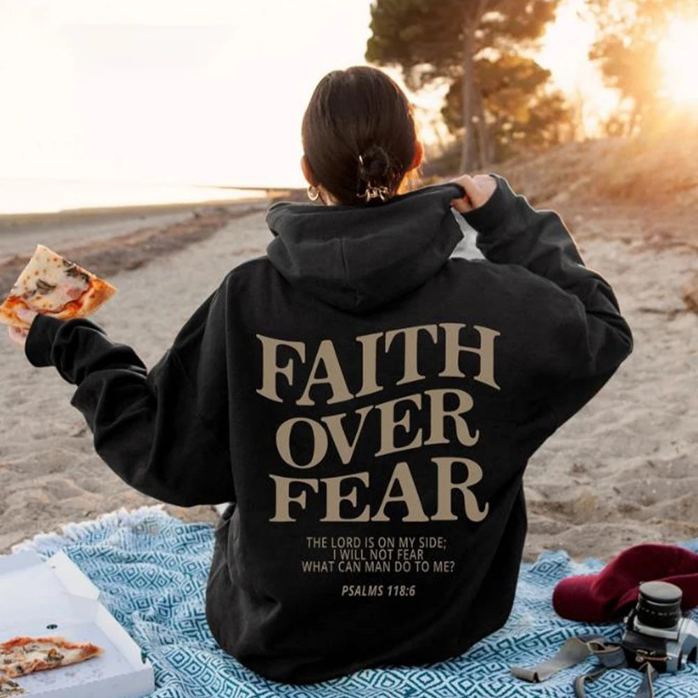 Faith Over Fear Christlicher Hoodie